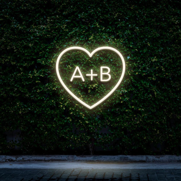 Custom Heart Initials | LED Neon Sign