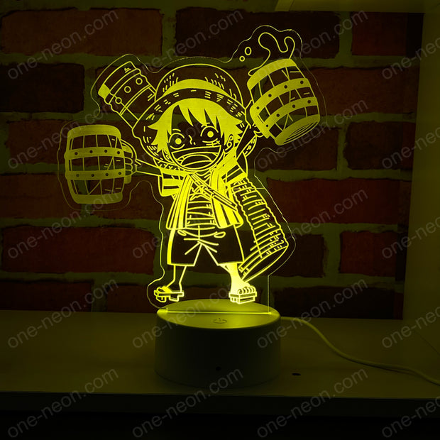 Chibi Luffy (One Piece) - 3D Illusion Night Light Desk Lamp