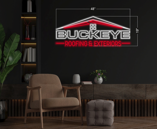 Buckeye Roofing & Exteriors Logo | LED Neon Sign