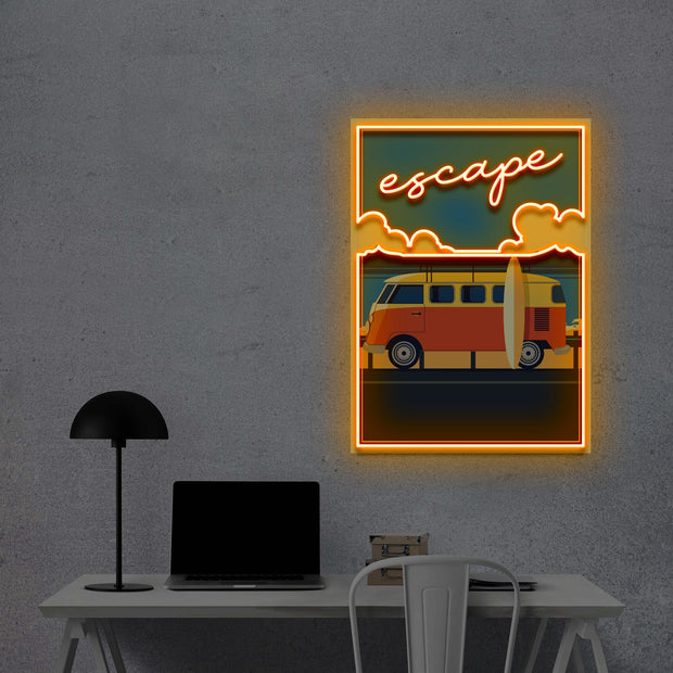 Escape From Reality | Neon Acrylic Art Work