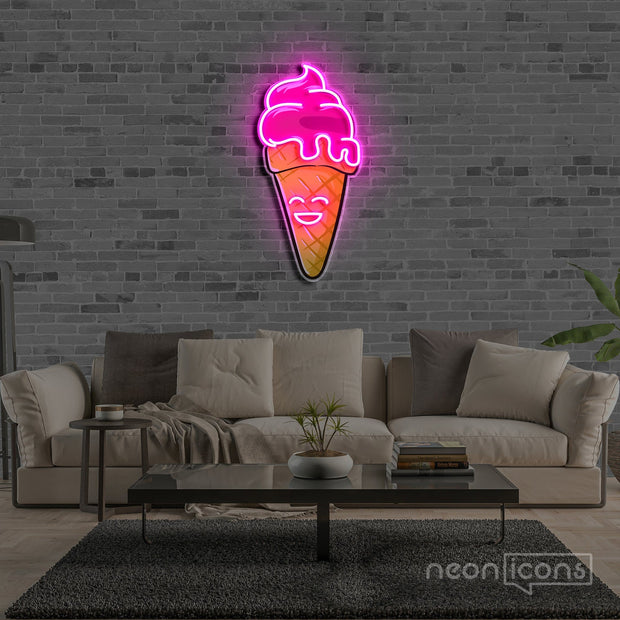 Happycream Cone V2 | Neon Acrylic Art Work