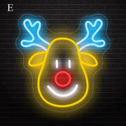 Father Christmas - Santa Claus - Deer Head | LED Neon Sign