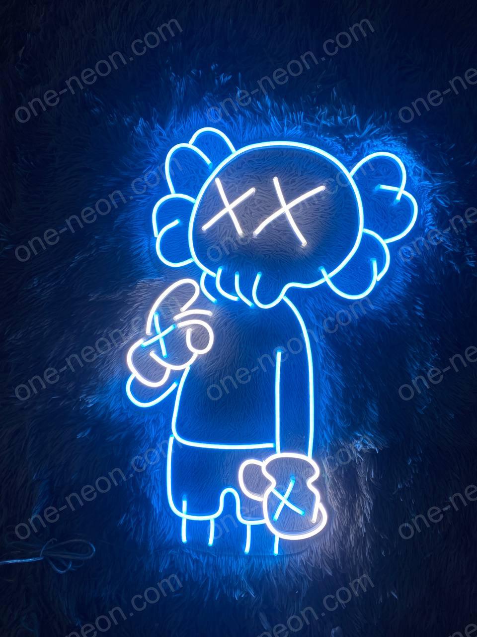 Sitting KAWS Supreme, LED Neon Sign (UV Printed)