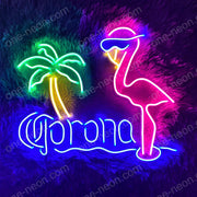 Corona Flamingo Palm Tree | LED Neon Sign