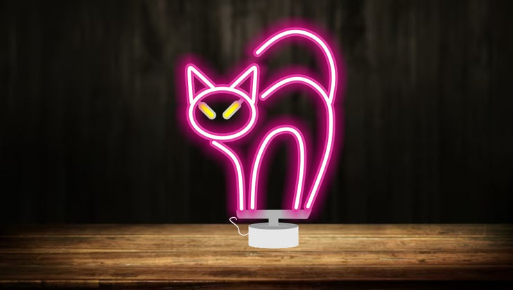 Halloween Cat - Tabletop LED Neon Sign