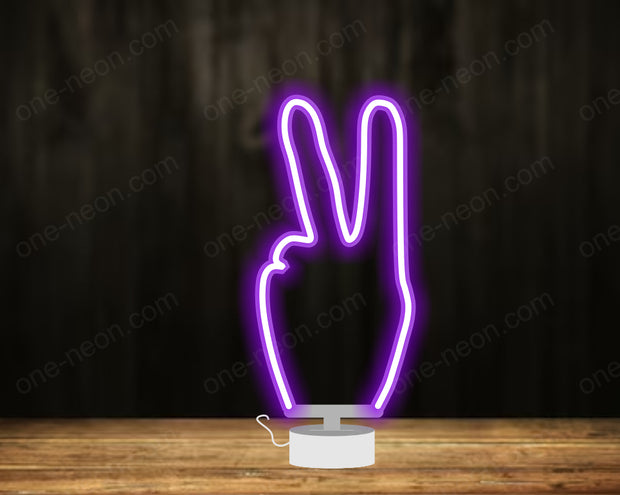 Peace Hand - Tabletop LED Neon Sign