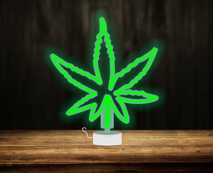 Weed Leaf - Tabletop LED Neon Sign