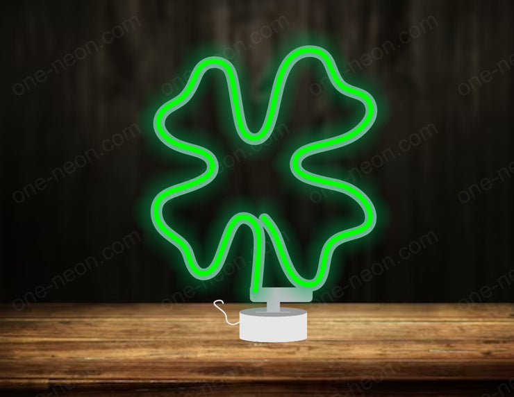 Four-Leaf Clover - Tabletop LED Neon Sign
