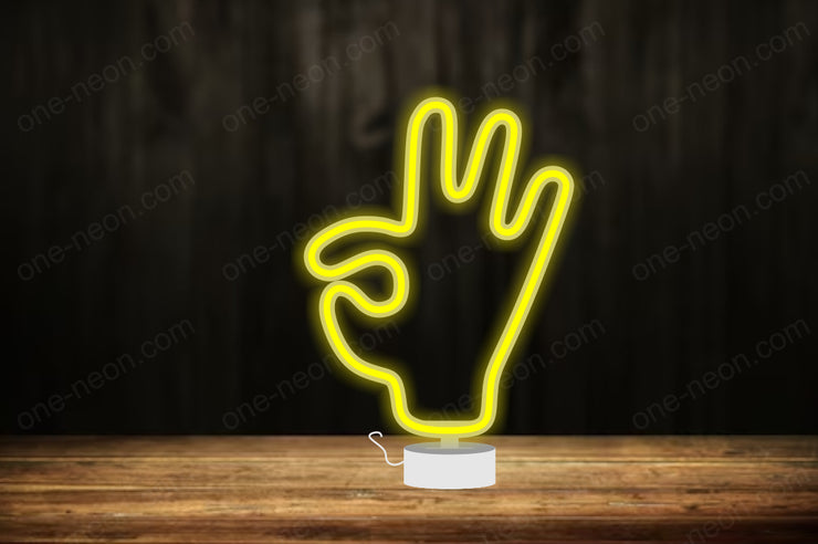 OK Hand - Tabletop LED Neon Sign