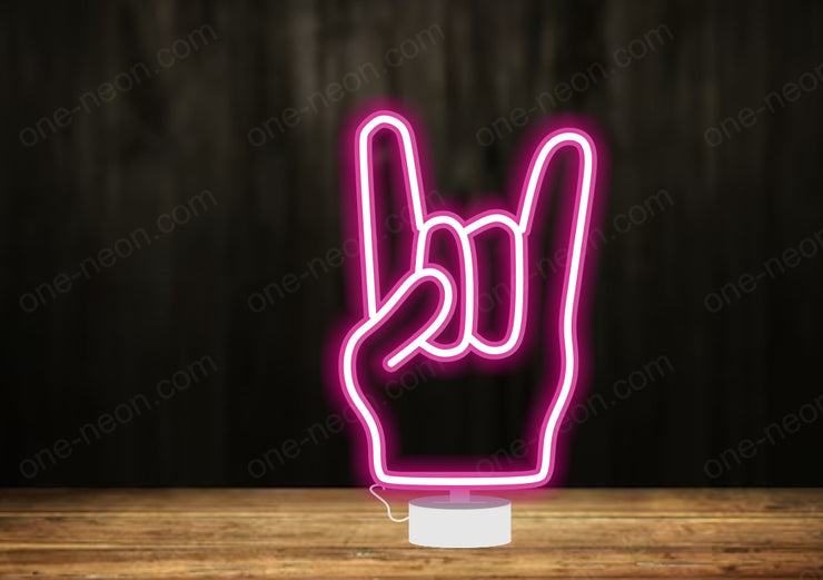 Rock Roll Hand - Tabletop LED Neon Sign