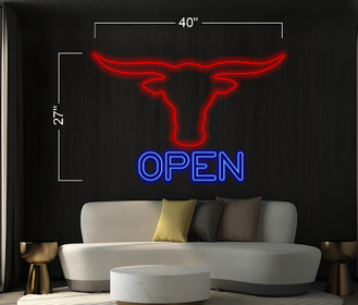 Bull OPEN | LED Neon Sign