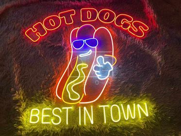 BEST GYROS AROUND - THE GREEK IS OPEN - HOT DOGS BEST IN TOWN | LED Neon Sign