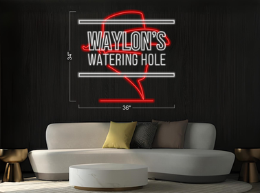 Waylon's watering hole SIGN - outdoor applications  | LED Neon Sign