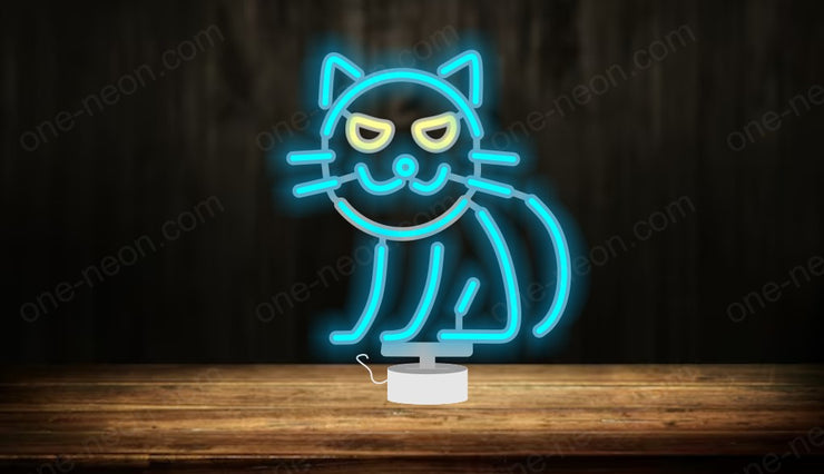 Cat Halloween - Tabletop LED Neon Sign