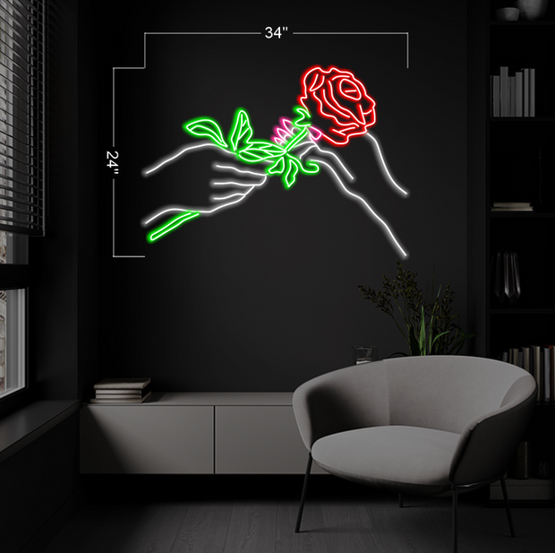 Holding Rose & Just A Friendly... | LED Neon Sign