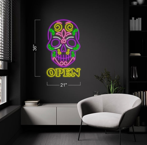 Open Skull | LED Neon Sign (4 sets)