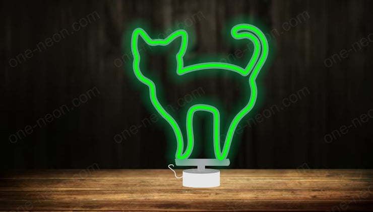 Halloween Cat - Tabletop LED Neon Sign