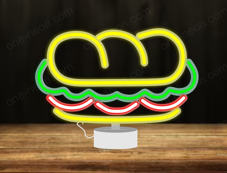 Hamburger - Tabletop LED Neon Sign