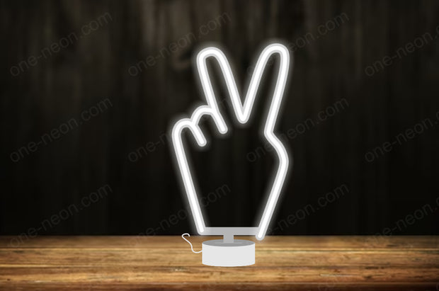 Peace Hand - Tabletop LED Neon Sign