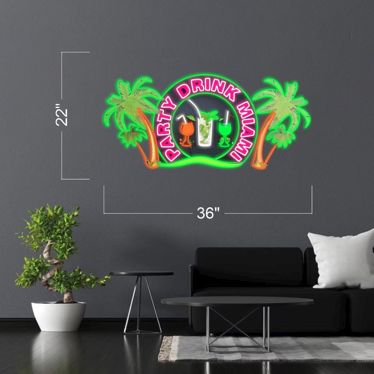 Party Drink Miami Logo | LED Neon Sign