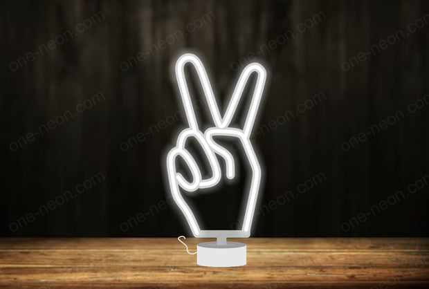 Peace Hand - Tabletop LED Neon Sign