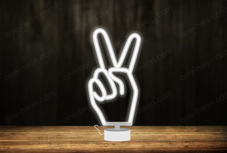 Peace Hand - Tabletop LED Neon Sign