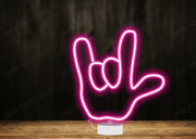 Rock Roll Hand - Tabletop LED Neon Sign