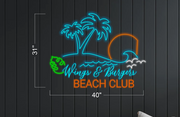 Wings & Burgers beach club (2 sets) | LED Neon Sign
