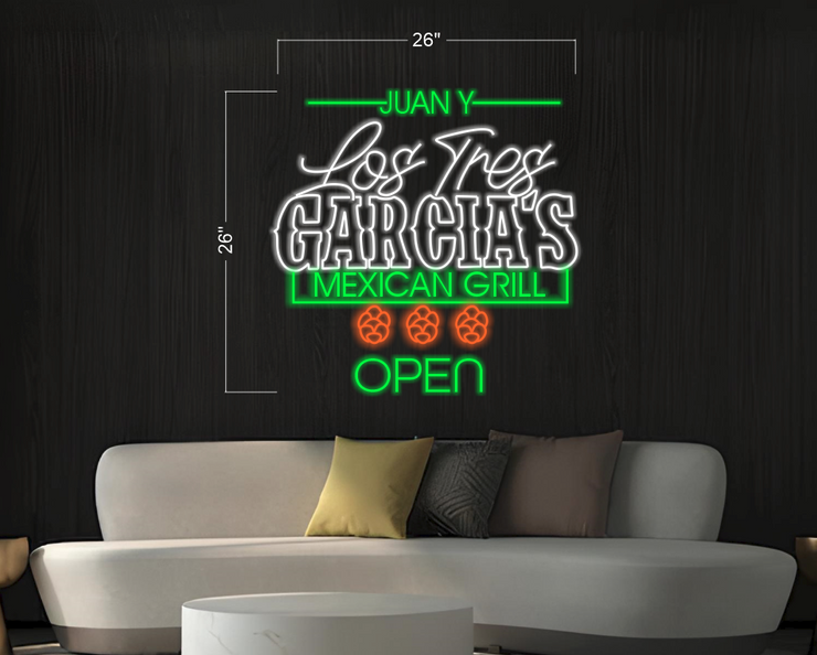 Juan Y Lostres Garcia's Mexican Grill | LED Neon Sign