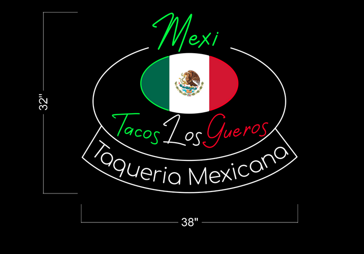 MEXI TACOS LOS GUEROS  | LED Neon Sign