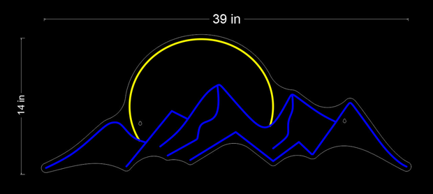 MOUNTAIN & MOON | LED Neon Sign