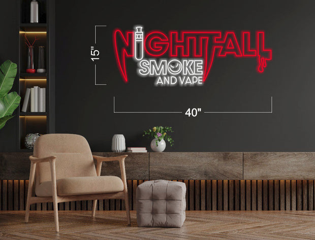 HUSTLE HOUSE & NIGHTFALL SMOKE AND VAPE | LED Neon Sign