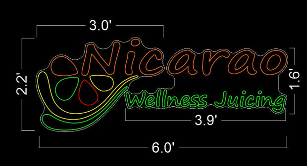 Nicarao Wellness Juicing | LED Neon Sign