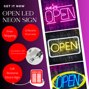 SALE OFF 40% - "OPEN" LED Neon Sign For Business, Storefront Window Shop Store Bar Salon Cafes Pubs Hotel Wall Decor