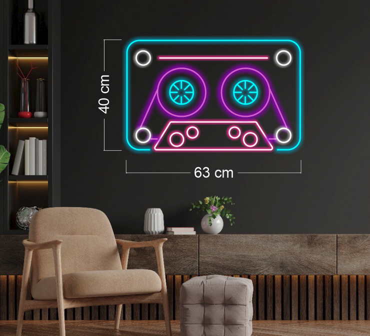 80's boom box+Julians+ Cassette tape| LED Neon Sign