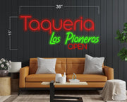 Taqueria Los Pionero Open | LED Neon Sign
