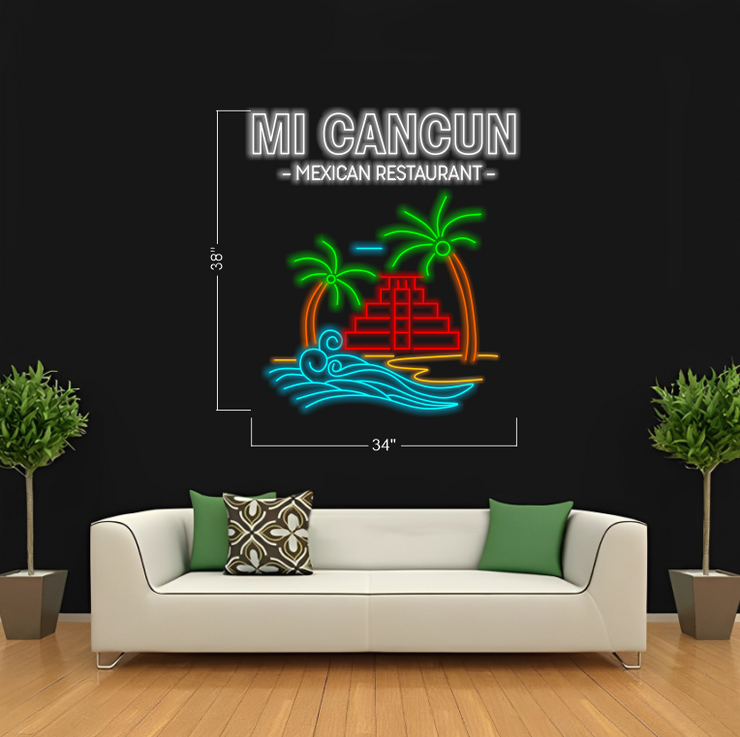 Mi Cancun Mexican Restaurant | LED Neon Sign (3 Sets)