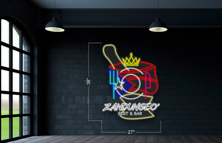 ZANDUNGEO' REST. & BAR Logo | LED Neon Sign