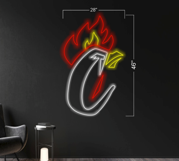 Craven logo+ We're open+ chicken, rib, wings, steak, seafood| LED Neon Sign