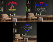 BEST GYROS AROUND - THE GREEK IS OPEN - HOT DOGS BEST IN TOWN | LED Neon Sign