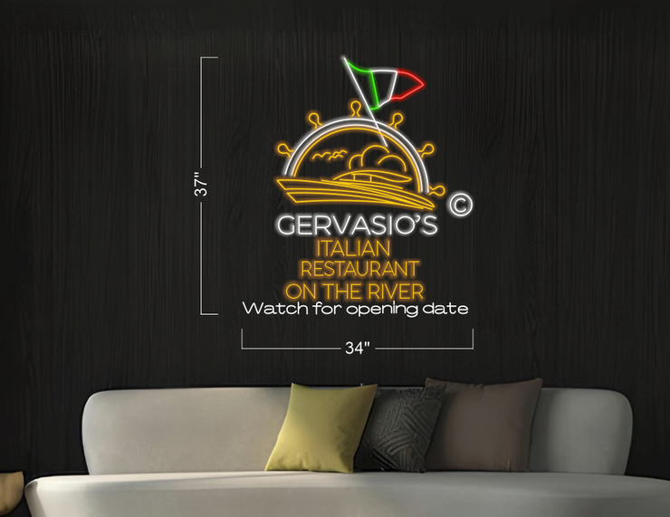 Gervasio' Italian restaurant on the river| LED Neon Sign