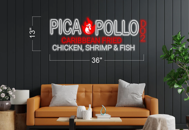 Picca Polla Caribbean Fried | LED Neon Sign