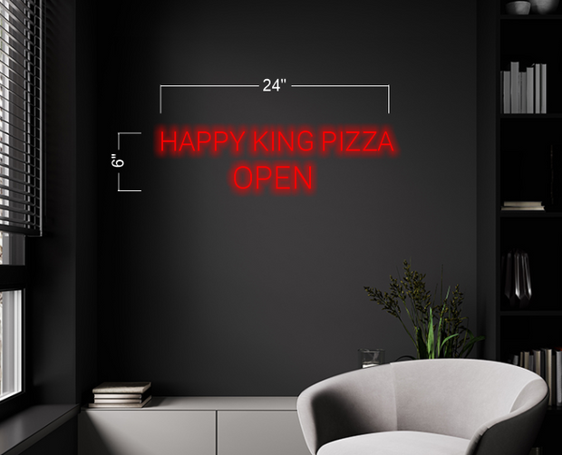 Pizza by the slice + Happy king pizza| LED Neon Sign