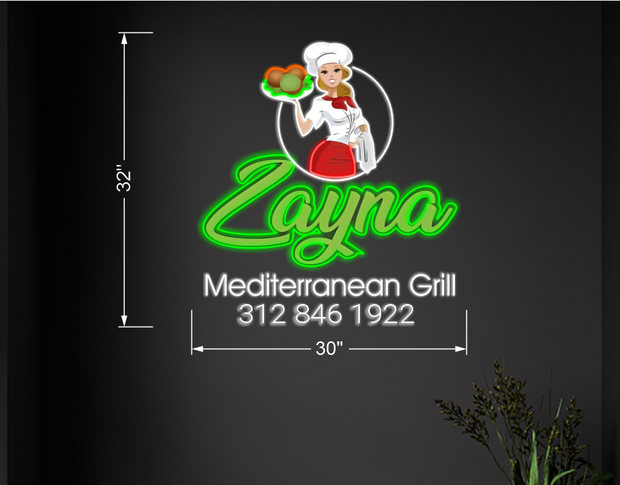 Zayna Mediterranean Grill | LED Neon Sign