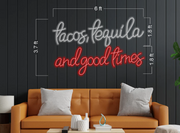 Tacos tequila and good time + mecate (2 sets) | LED Neon Sign