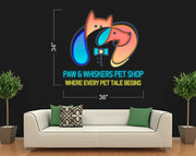 PAW & WHISKERS PET SHOP | LED Neon Sign