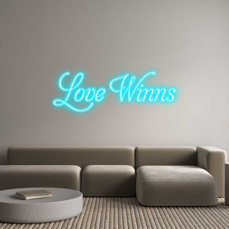 Custom Neon Sign Love Winns