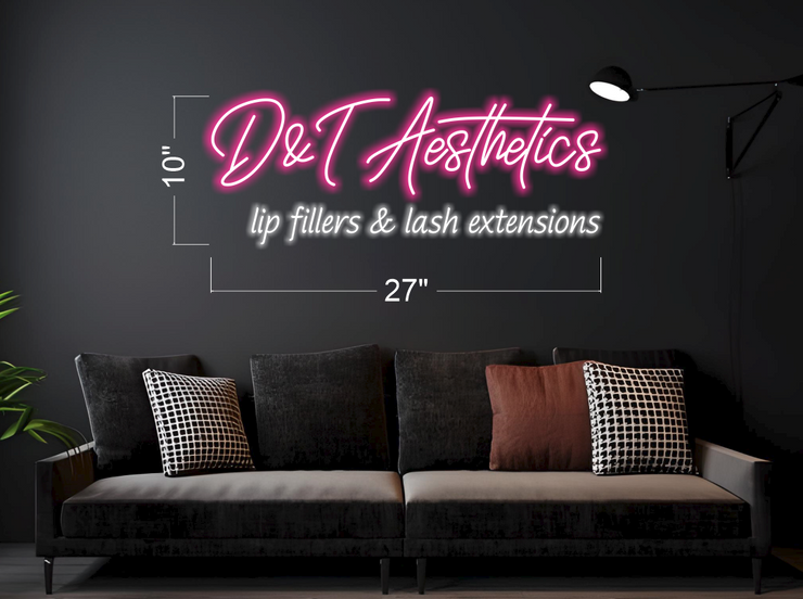 D&T Aesthetics Lip Filter & Lash Extensions | LED Neon Sign