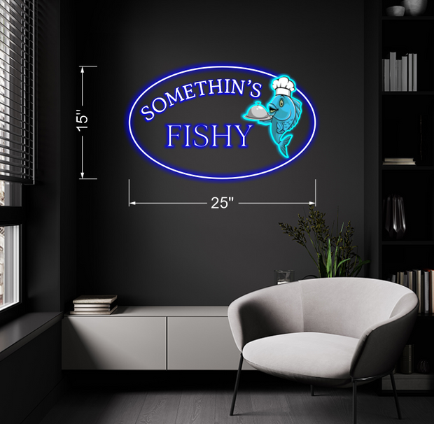 SOMETHIN'S FISHY | LED Neon Sign