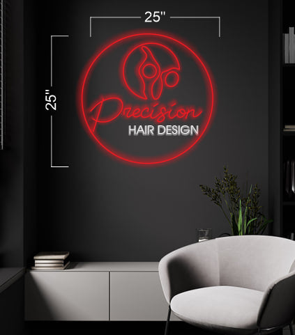 Private Jewel Boxing Club- Precision Hair Design| LED Neon Sign